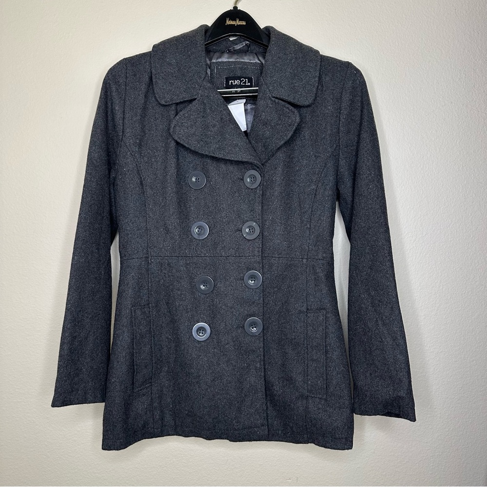 Rue 21 Peacoat Charcoal Gray Size Medium